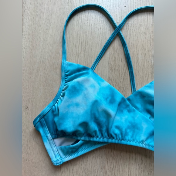 Blue Tie-Dye Women's Swim Top - Picture 2 of 12